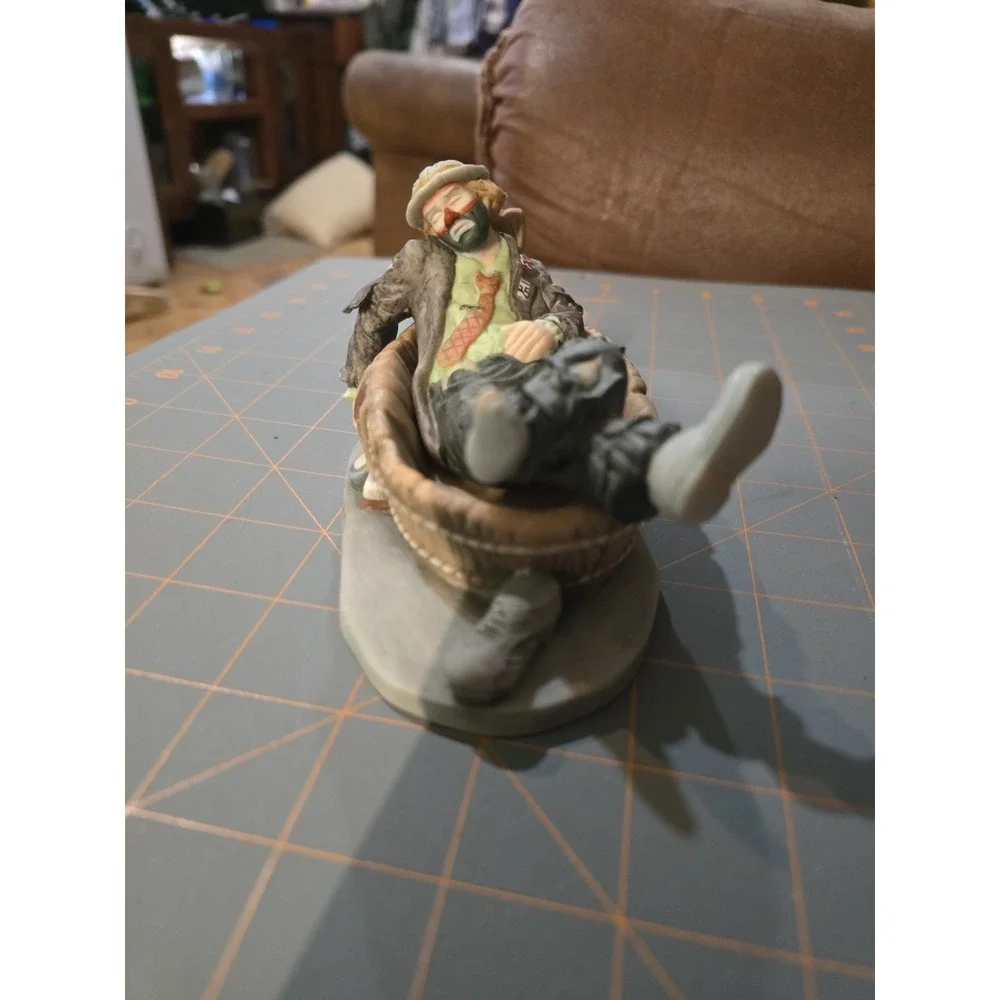 Emmett Kelley Collectible Saturday Night Hobo Clown Figurine Bathtub VTG Boxed
